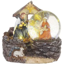   MagicHome karácsonyi dekoráció, Betlehem, 2 melegfehér LED, 11 x 9,5 x 10 cm