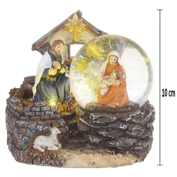 MagicHome karácsonyi dekoráció, Betlehem, 2 melegfehér LED, 11 x 9,5 x 10 cm
