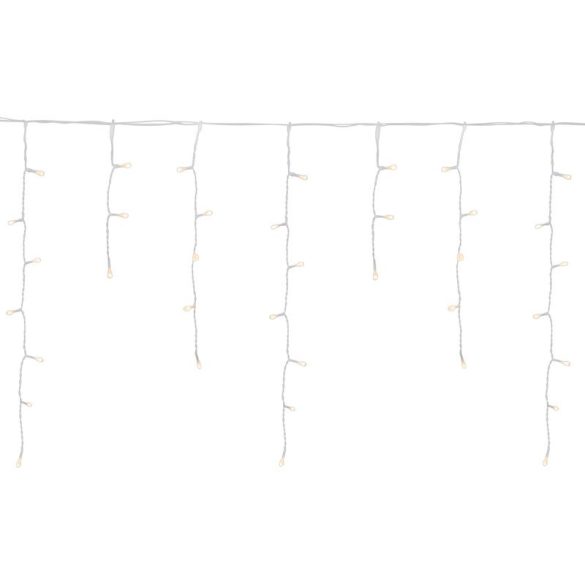 Fényfüggöny, MagicHome Vianoce Multi-Connect, Jégcsap, 200 LED, 5 m, 50 cm, melegfehér, egyszerű világítás, kültéri, fehér kábel, 230 V