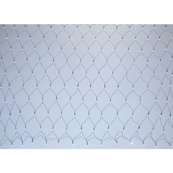 Hálós LED fényfüzér, MagicHome Vianoce Netled, 2 x 1 m, 160 LED, hidegfehér, összekapcsolható, egyszerű világítás, kültéri, 230 V, fekete kábel