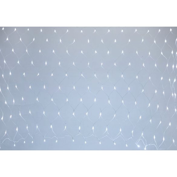 Hálós LED fényfüzér, MagicHome Vianoce Netled, 160 db LED, 2 x 1 m, hidegfehér, hálós, összekapcsolható, egyszerű világítás, fehér kábel, kültéri
