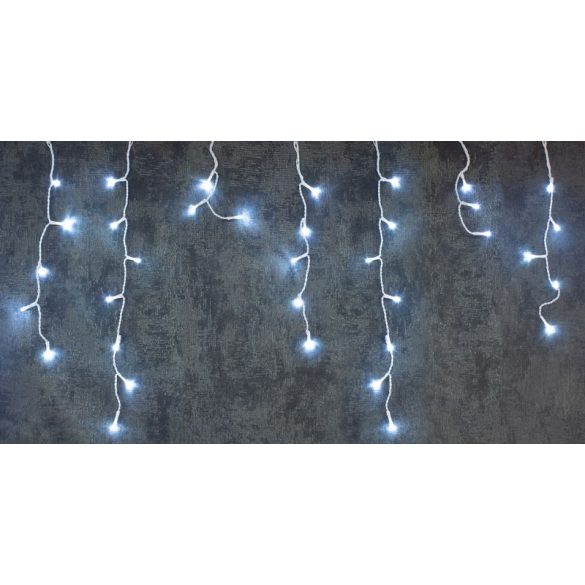 Fényfüggöny, MagicHome Vianoce, Jégcsap, 200 LED, 5 m, hidegfehér, kültéri, egyszerű világítás, 230 V, 50 Hz, fehér kábel