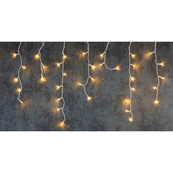 Fényfüggöny, MagicHome Vianoce, Jégcsap, 360 db LED, melegfehér, 10 m lánc, 5 m tápkábel, kültéri, IP44, 230 V, egyszerű világítás, időzítő