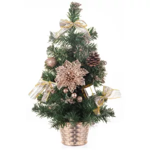  MagicHome műfenyő, feldíszített, bronz, 40 cm
