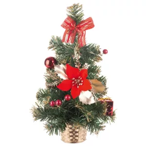  MagicHome műfenyő, feldíszített, piros, 40 cm