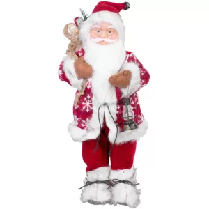 MagicHome karácsonyi dekoráció, álló Mikulás, piros, 60 cm