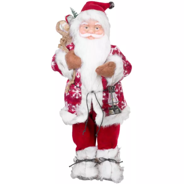 MagicHome karácsonyi dekoráció, álló Mikulás, piros, 60 cm