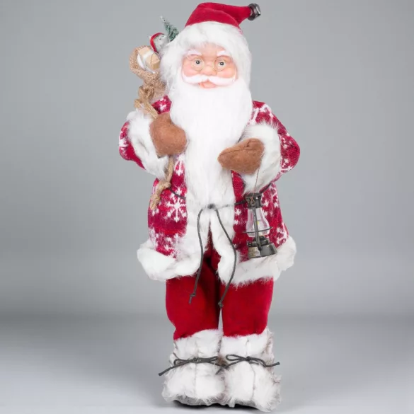 MagicHome karácsonyi dekoráció, álló Mikulás, piros, 60 cm