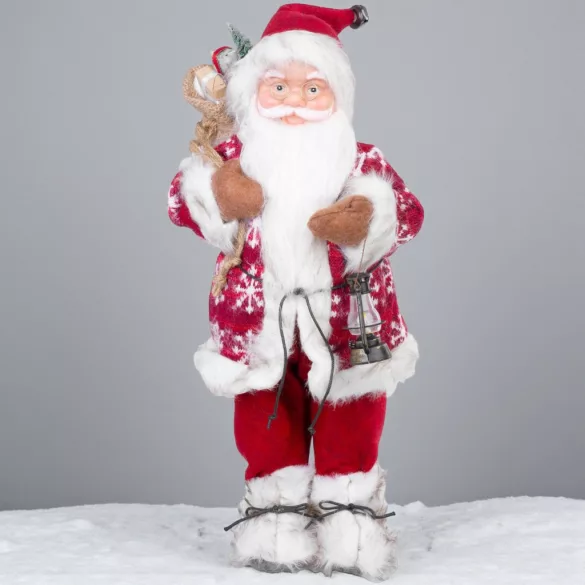 MagicHome karácsonyi dekoráció, álló Mikulás, piros, 60 cm