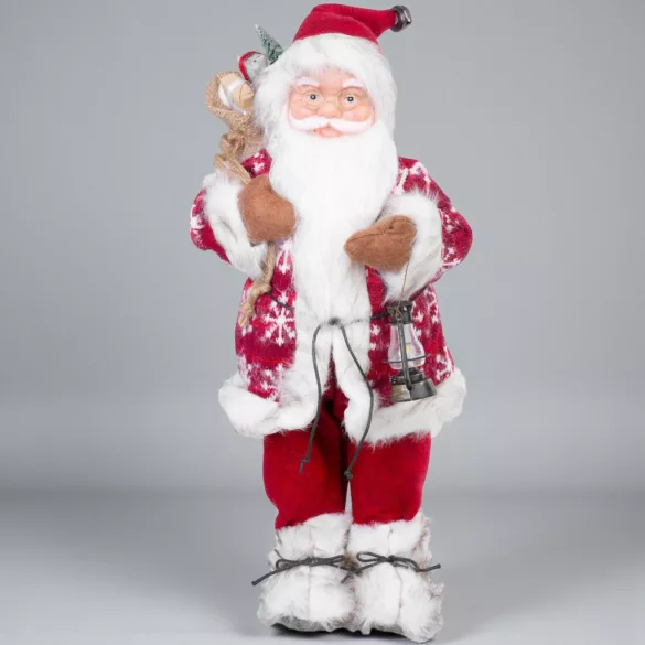 MagicHome karácsonyi dekoráció, álló Mikulás, piros, 46 cm