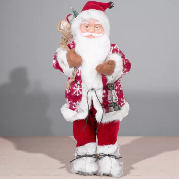 MagicHome karácsonyi dekoráció, álló Mikulás, piros, 46 cm