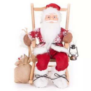 MagicHome karácsonyi dekoráció, ülő Mikulás, 46 cm