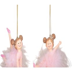   MagicHome karácsonyi dekoráció, Balerina, poligyanta, felfüggeszthető, 9 x 4 x 7,5 cm