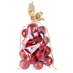   MagicHome karácsonyi gömbök, 20 db, 6 cm, piros, karácsonyfára