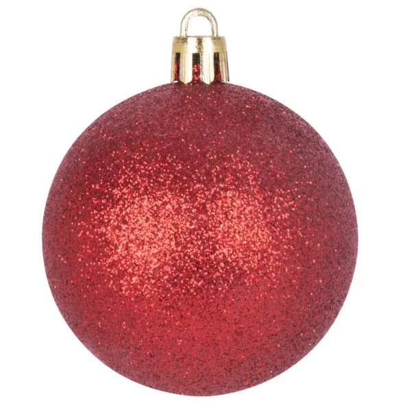 MagicHome karácsonyi gömbök, 20 db, 6 cm, piros, karácsonyfára