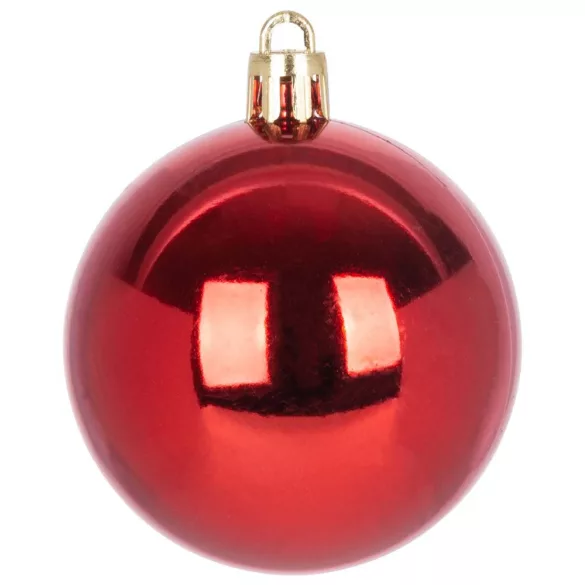 MagicHome karácsonyi gömbök, 20 db, 6 cm, piros, karácsonyfára