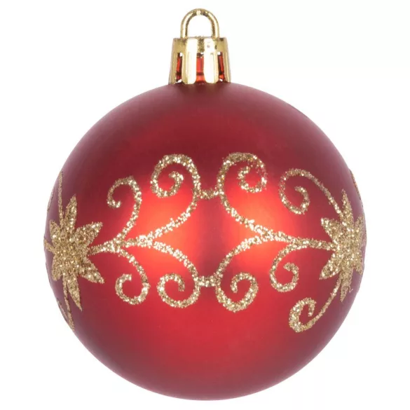 MagicHome karácsonyi gömbök, 20 db, 6 cm, piros, karácsonyfára