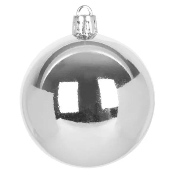 MagicHome karácsonyi gömbök, 20 db, 6 cm, ezüst, karácsonyfára