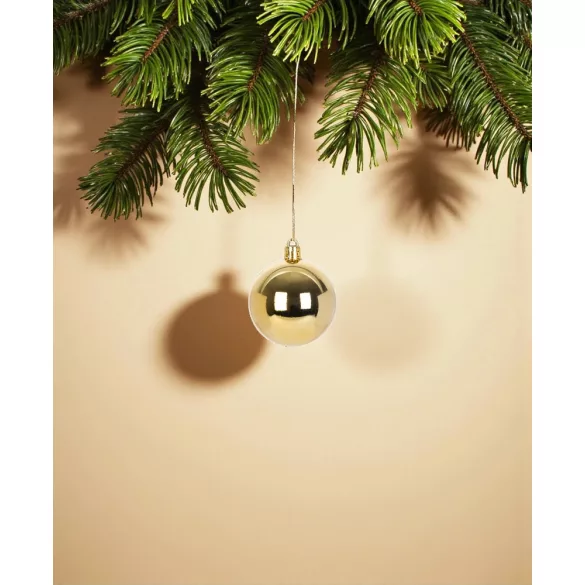 MagicHome karácsonyi gömbök, készlet, 21 db, 6 cm, arany, csúcs, karácsonyfára