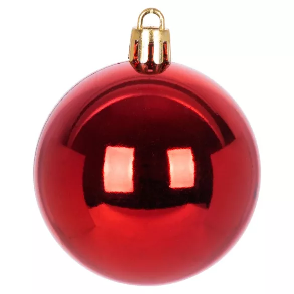 MagicHome karácsonyi gömbök, készlet, 21 db, 6 cm, piros, csúcs, karácsonyfára