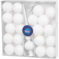   MagicHome karácsonyi gömbök, készlet, 21 db, 6 cm, fehér, csúcs, karácsonyfára