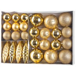   MagicHome karácsonyi gömbök, készlet, 31 db, arany, karácsonyfára