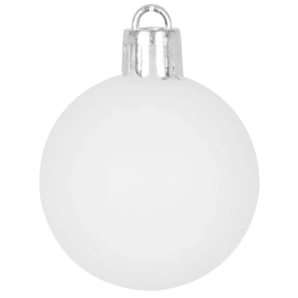 MagicHome karácsonyi gömbök, 31 db, fehér-ezüst, mix, karácsonyfára, 3-6 cm