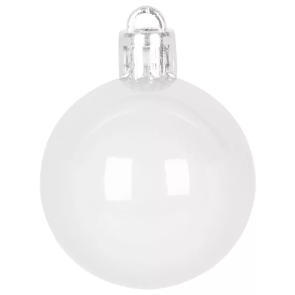 MagicHome karácsonyi gömbök, 31 db, fehér-ezüst, mix, karácsonyfára, 3-6 cm