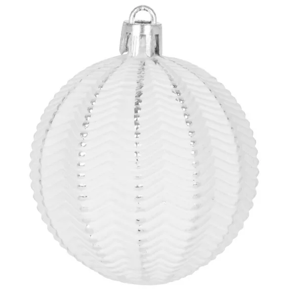 MagicHome karácsonyi gömbök, 31 db, fehér-ezüst, mix, karácsonyfára, 3-6 cm