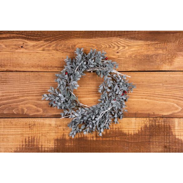 MagicHome karácsonyi koszorú, fagyöngy, 30 x 30 x 08 cm