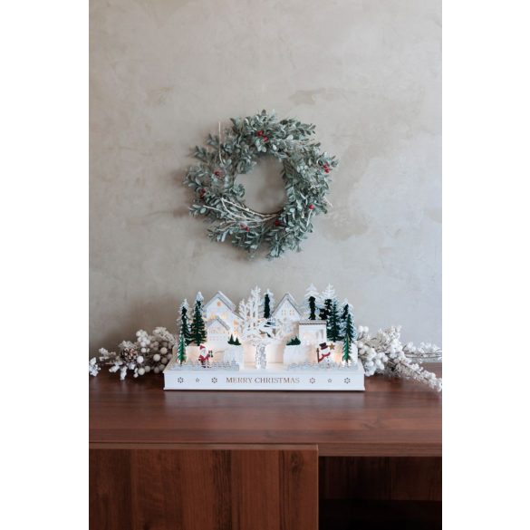 MagicHome karácsonyi koszorú, fagyöngy, 30 x 30 x 08 cm