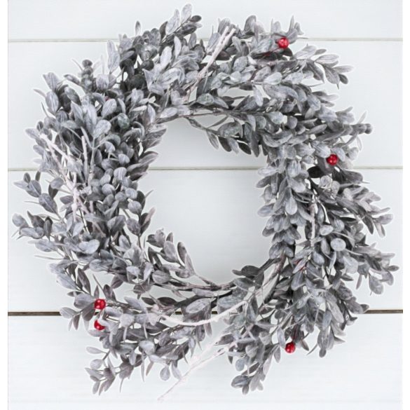MagicHome karácsonyi koszorú, fagyöngy, 30 x 30 x 08 cm