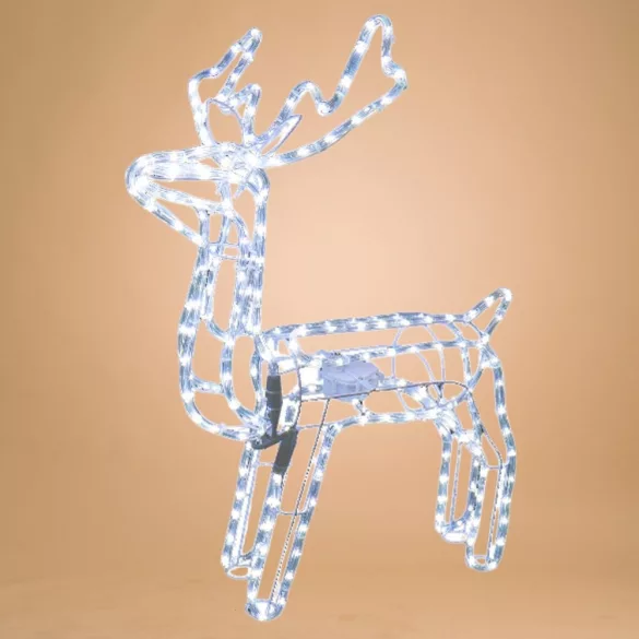 MagicHome karácsonyi dekoráció, rénszarvas, 216 db hidegfehér LED, forgó fejjel, 230V, kültéri, 73 x 44 x 82 cm