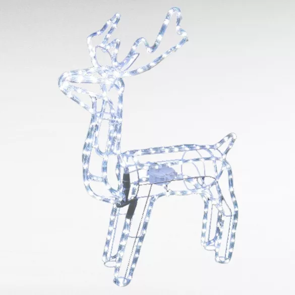 MagicHome karácsonyi dekoráció, rénszarvas, 216 db hidegfehér LED, forgó fejjel, 230V, kültéri, 73 x 44 x 82 cm