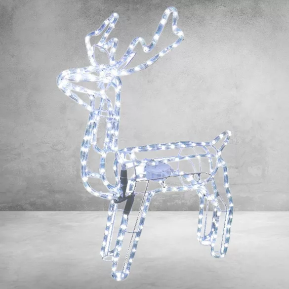 MagicHome karácsonyi dekoráció, rénszarvas, 216 db hidegfehér LED, forgó fejjel, 230V, kültéri, 73 x 44 x 82 cm