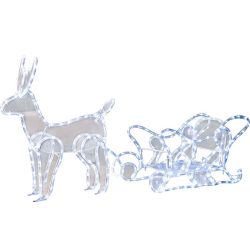   MagicHome karácsonyi dekoráció, Rénszarvas szánnal, 312 LED, 230 V, 50 Hz, kültéri, 59 x 132 x 30 cm