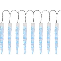   Fényfüggöny, MagicHome Vianoce, Jégcsap, 2,7 m, jégkék, 65 LED, 8 funkciós, IP44, kültéri, 230 V, 50 Hz, átlátszó kábel, 10 jégcsappal