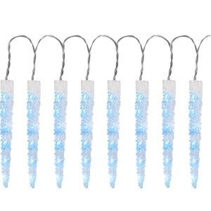 Fényfüggöny, MagicHome Vianoce, Jégcsap, 2,7 m, jégkék, 65 LED, 8 funkciós, IP44, kültéri, 230 V, 50 Hz, átlátszó kábel, 10 jégcsappal