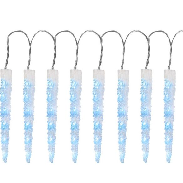 Fényfüggöny, MagicHome Vianoce, Jégcsap, 2,7 m, jégkék, 65 LED, 8 funkciós, IP44, kültéri, 230 V, 50 Hz, átlátszó kábel, 10 jégcsappal