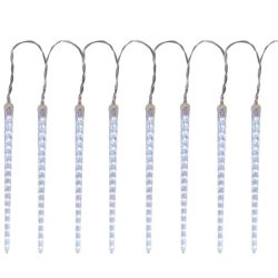   Fényfüggöny, MagicHome Vianoce Icicle, 288 LED, 350 cm, hidegfehér, 8 jégcsappal, vízesés hatás, 230 V, 50 Hz, kültéri, átlátszó kábel