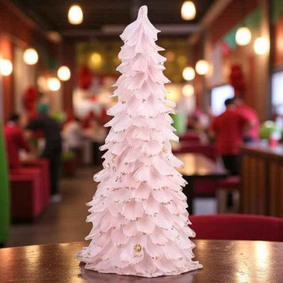 MagicHome karácsonyi dekoráció, karácsonyfa pehelyből, rózsaszín, 22 x 46 cm