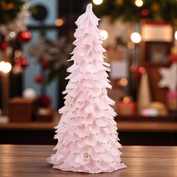MagicHome karácsonyi dekoráció, karácsonyfa pehelyből, rózsaszín, 22 x 46 cm