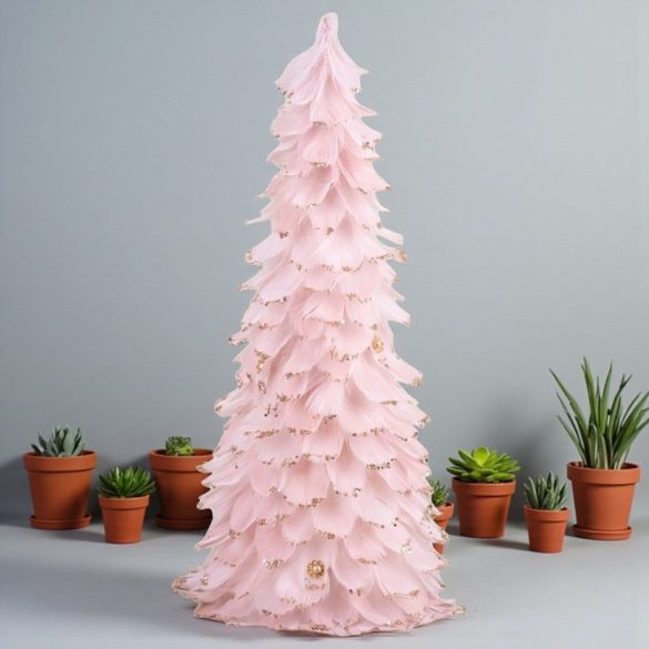 MagicHome karácsonyi dekoráció, karácsonyfa pehelyből, rózsaszín, 22 x 46 cm