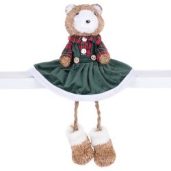   MagicHome karácsonyi dekoráció, Medve zöld ruhában, 17 x 14 x 26 cm