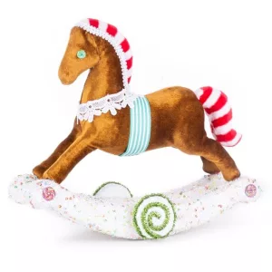 MagicHome Candy Line karácsonyi dekoráció, mézeskalács hintaló, 30 x 12 x 26 cm