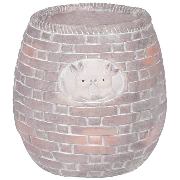 Kerámia virágcserép, MagicHome, barna, mozaikkal díszített, átmérő: 25 cm, magasság: 25 cm, kerek