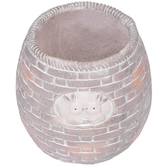 Kerámia virágcserép, MagicHome, barna, mozaikkal díszített, átmérő: 25 cm, magasság: 25 cm, kerek