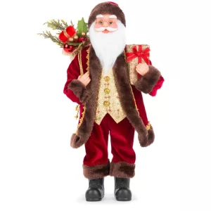 MagicHome karácsonyi dekoráció, Mikulás ajándékokkal, 46 cm