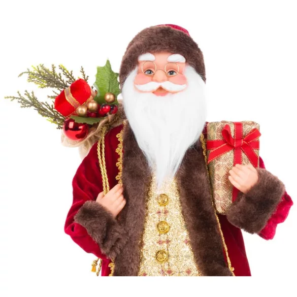 MagicHome karácsonyi dekoráció, Mikulás ajándékokkal, 60 cm