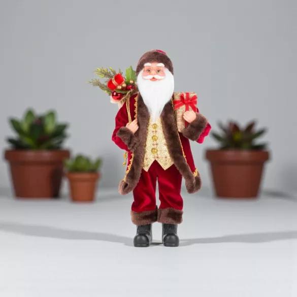 MagicHome karácsonyi dekoráció, Mikulás ajándékokkal, 60 cm